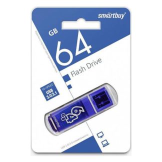 Флэш-диск 64GB SmartBuy Glossy темно-синий