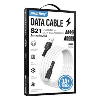 Кабель USB-TypeC 1м SmartBuy S21 белый