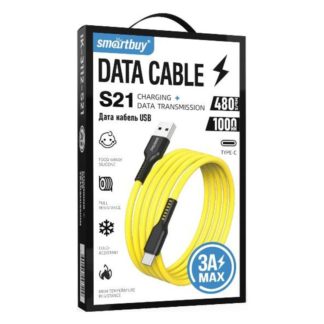 Кабель USB-TypeC 1м SmartBuy S21 жёлтый