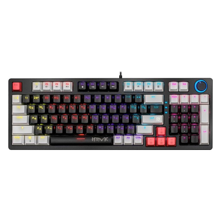 Клавиатура Defender Hawk GK-418 RU чёрный/белый
