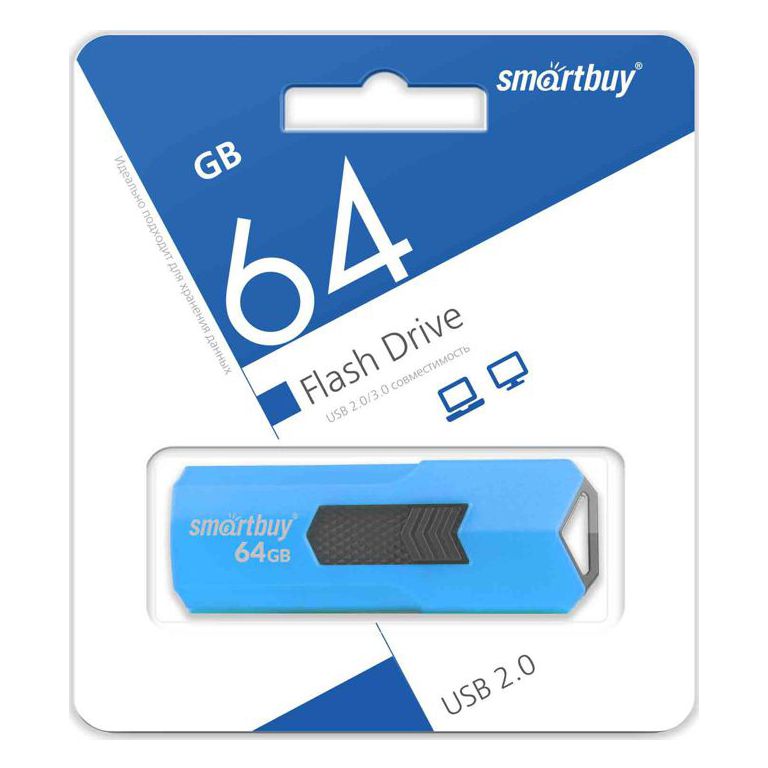 Флэш-диск 64GB SmartBuy Stream синий