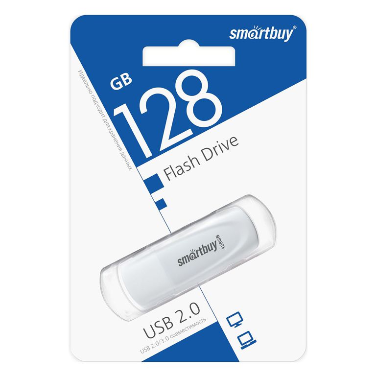 Флэш-диск 128GB SmartBuy Scout белый