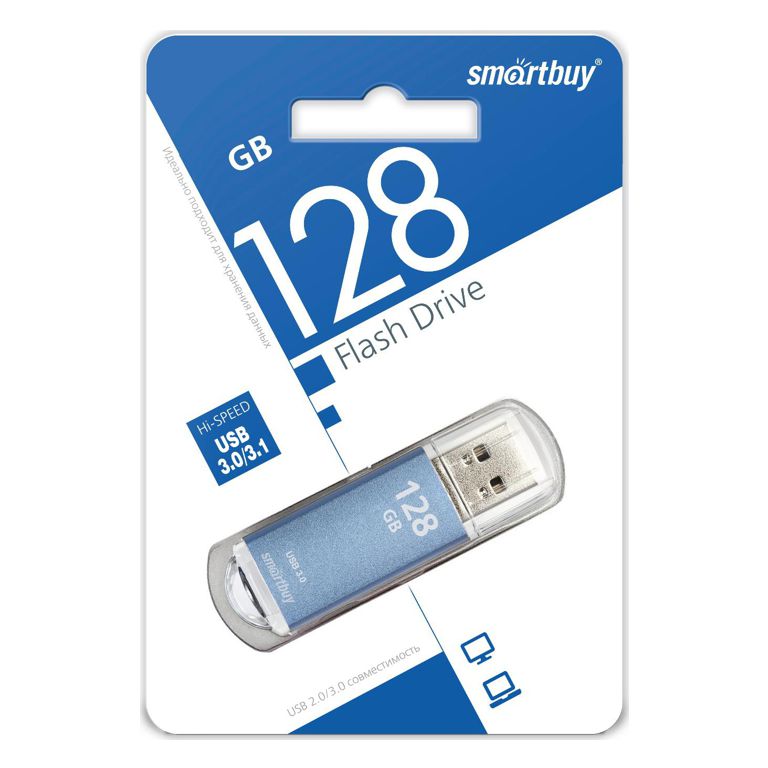 Флэш-диск 128GB SmartBuy V-Cut USB 3.0 синий
