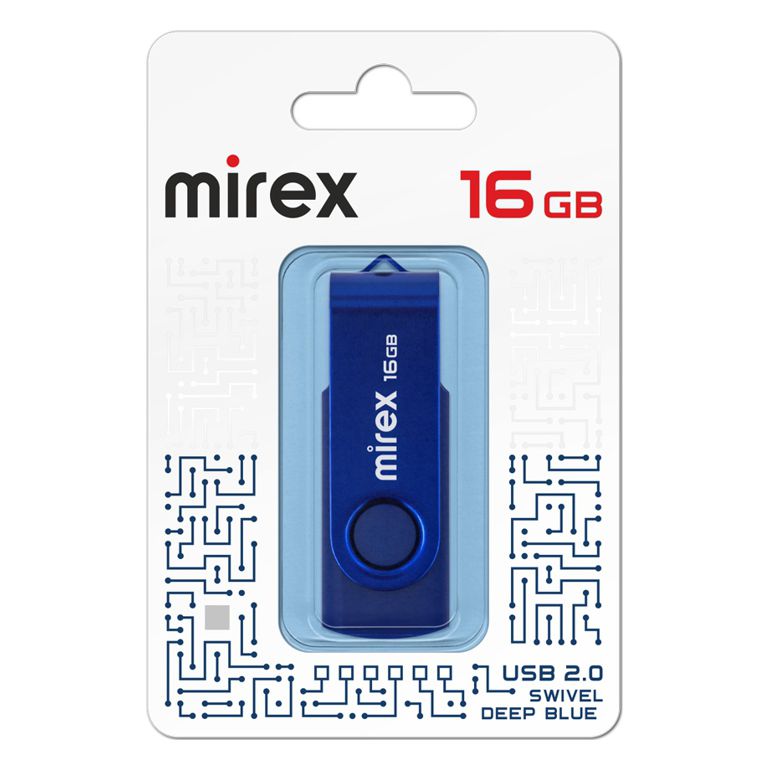 Флэш-диск 16GB Mirex Swivel синий