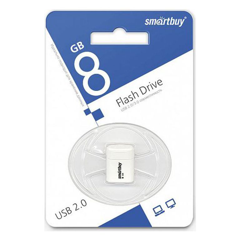 Флэш-диск 8GB SmartBuy LARA белый