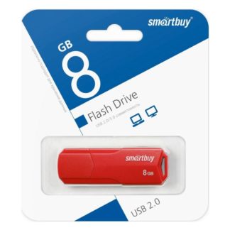 Флэш-диск 8GB SmartBuy CLUE красный