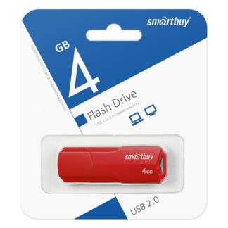Флэш-диск 4GB SmartBuy Clue красный