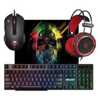 Комплект (клавиатура+мышь) Defender Singularity MKP-118/52118 мышь+клавиатура+гарнитура+ковер (черны