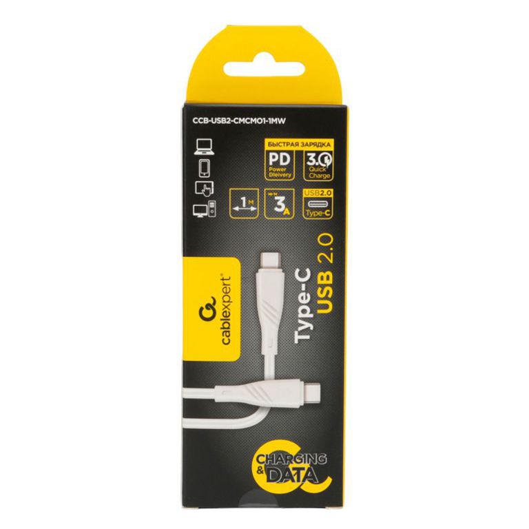 Кабель TypeC-TypeC 1м Cablexpert CCB-USB2-CMCMO1-1MW белый