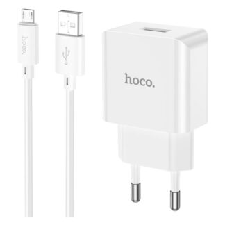 Зарядное устройство 220В USB-microUSB Hoco C106A белый