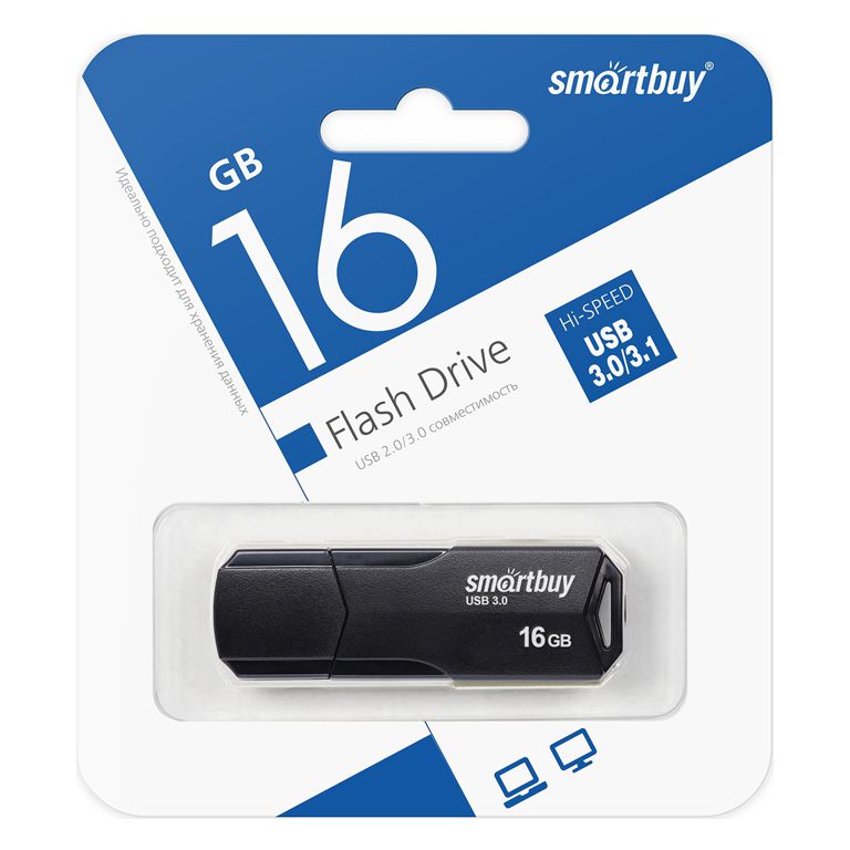Флэш-диск 16GB SmartBuy Clue чёрный
