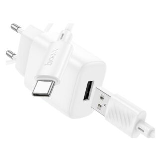 Зарядное устройство 220В USB-TypeC Hoco C134A белый