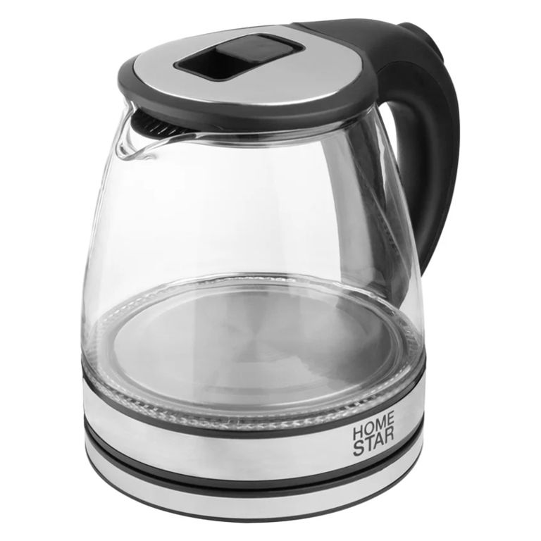 Чайник электрический стекло Homestar HS-1052 1.2л 1500Вт черный (12)