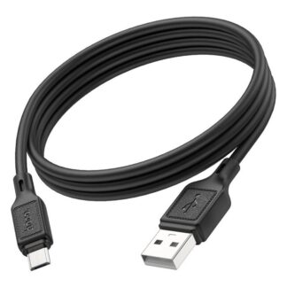 Кабель USB-microB 1м Hoco X90 2.4A силикон чёрный коробка (1/37/370)