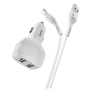 Зарядное устройство авто USBx2-iPhone8pin Hoco Z36 белый